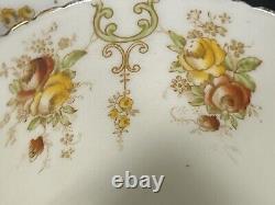 Rare ATQ Aynsley Tea Cup & Saucer Hand Painted Textured Roses Circa 1905-1925