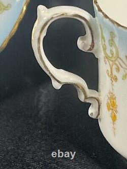 Rare ATQ Aynsley Tea Cup & Saucer Hand Painted Textured Roses Circa 1905-1925