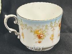 Rare ATQ Aynsley Tea Cup & Saucer Hand Painted Textured Roses Circa 1905-1925