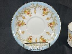 Rare ATQ Aynsley Tea Cup & Saucer Hand Painted Textured Roses Circa 1905-1925