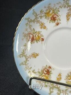 Rare ATQ Aynsley Tea Cup & Saucer Hand Painted Textured Roses Circa 1905-1925