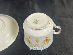 Rare ATQ Aynsley Tea Cup & Saucer Hand Painted Textured Roses Circa 1905-1925