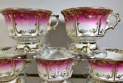Rare Antique Haviland Limoges Coffee Pot, 8 Teacups/Saucers Incised Mark 1853