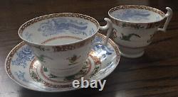 Rare Antique Spode Porcelain Teacup And Coffee Trio Chinoiserie Pattern 2638