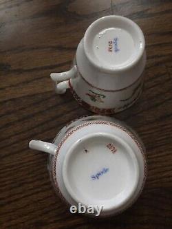 Rare Antique Spode Porcelain Teacup And Coffee Trio Chinoiserie Pattern 2638