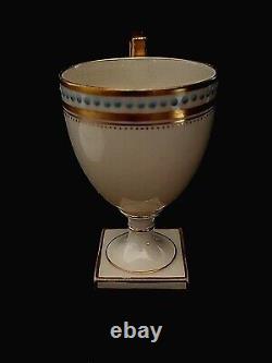 Rare Antique Willets Belleek Tea Cup & Saucer Square Bottom