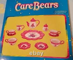 Rare Care Bears Tea Set Brass Key Keepsakes 12 Pc Set with Cups, Saucers, Platter