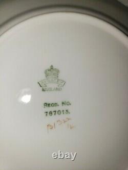 Rare Deco Aynsley Butterfly Handle Trio Tea Cup Saucer & Plate Green