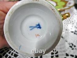 Rare Meissen tea cup and saucer DREAMENCE, B form shape teacup floral raised