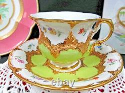 Rare Meissen tea cup and saucer DREAMENCE, B form shape teacup floral raised