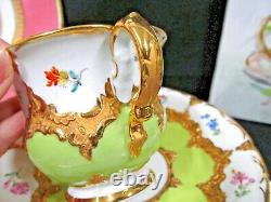 Rare Meissen tea cup and saucer DREAMENCE, B form shape teacup floral raised