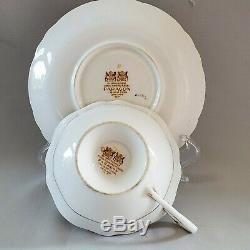 Rare PARAGON Tea Cup & Saucer Rose Garland Light Mint Green Heavy Gold England