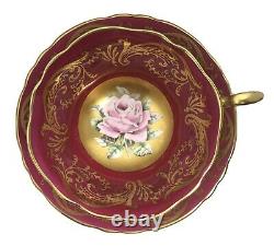 Rare Paragon Cup and Saucer Huge Cabbage Rose Floating in Gold A1793 Warrant