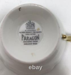 Rare Paragon Cup and Saucer Huge Cabbage Rose Floating in Gold A1793 Warrant
