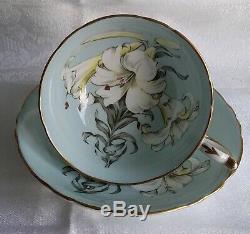 Rare Paragon Easter Lily Teacup & Saucer Set Blue