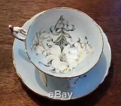 Rare Paragon Easter Lily Teacup & Saucer Set Blue
