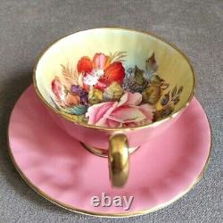 Rare Pink Aynsley J A Bailey England Teacup & Saucer