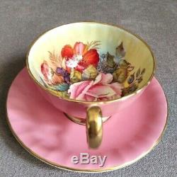Rare Pink Aynsley J A Bailey England Teacup & Saucer