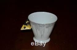 Rare Shelley Art Deco Mode Tea Cup&saucer Flowers With Butterfly Handle