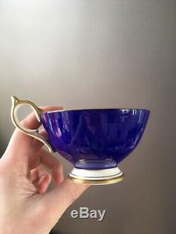 Rare Vintage Blue Aynsley Tea Cup & Saucer Clipper / Sailing Tall Ship C1234