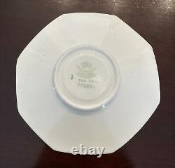 Rare Vintage Hand Painted Melba Floral Octagonal Cup & Saucer Set Flower Handle