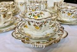 Rare Vintage Melba Tea Set for 6 Yellow Roses Made in England 1920s