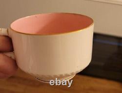 Rare antique ejd bodley pink bamboo handle teacup&saucer, aesthetic movement