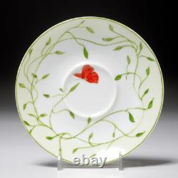 Raynaud Limoges Histoire Naturelle Wing Song Butterly Floral Teacup and Saucer