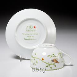 Raynaud Limoges Histoire Naturelle Wing Song Butterly Floral Teacup and Saucer