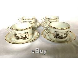 Richard Ginori Fiesole Set/ 4 Teacups & Saucers