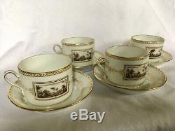 Richard Ginori Fiesole Set/ 4 Teacups & Saucers