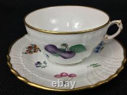 Richard Ginori Perugia SIX (6) Cups and Saucers Fruits Gold Rim