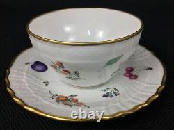 Richard Ginori Perugia SIX (6) Cups and Saucers Fruits Gold Rim