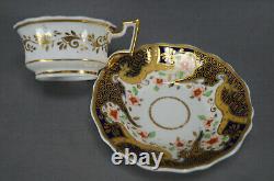 Ridgway 2/1015 Orange Floral Cobalt & Gold Tea Cup & Saucer Circa 1825 A