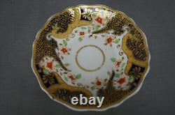 Ridgway 2/1015 Orange Floral Cobalt & Gold Tea Cup & Saucer Circa 1825 A