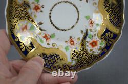 Ridgway 2/1015 Orange Floral Cobalt & Gold Tea Cup & Saucer Circa 1825 A