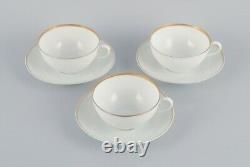 Rosenthal, Germany. Set of three large teacups and matching porcelain saucers