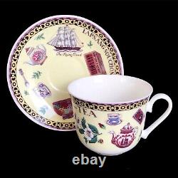 Roy Kirkham Breakfast Size TEA Cup & Saucer English Bone China Flying Cloud NWOT