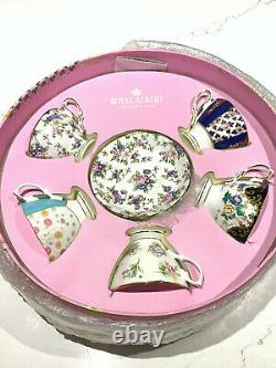 Royal Albert 100 YEARS 1900-1940 5-PIECE TEACUP & SAUCERS SET New Sealed Box