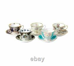 Royal Albert 100 YEARS 1900-1940 5-PIECE TEACUP & SAUCERS SET New Sealed Box