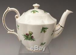 Royal Albert Highland Thistle Set Tea Pot, Cups & Saucers, Dessert Cake Plates