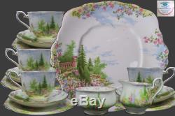 Royal Albert KENTISH ROCKERY 15pc Tea Set Cups Saucer Plates c1935 No 816996