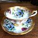 Royal Albert Portrait Series With Blue Red Yellow Flowers Tea Cup And Saucer