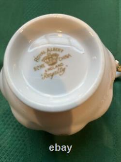 Royal Albert Royalty Bone China Tea Cup And Saucer England Made Gold And Rose