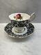 Royal Albert Tea Cup Seniorita Tea Cup & Saucer Black Lace/rose Preowned
