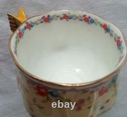 Royal Albert gaiety butterfly handle cup saucer vintage flower wing crown 1930s