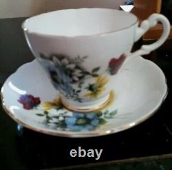 Royal Ascot Teacup SOCIETY Rose Genuine Bone China England Tea Cup Saucer Set