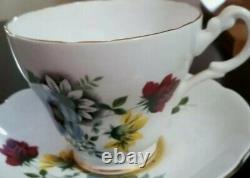 Royal Ascot Teacup SOCIETY Rose Genuine Bone China England Tea Cup Saucer Set