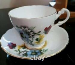 Royal Ascot Teacup SOCIETY Rose Genuine Bone China England Tea Cup Saucer Set