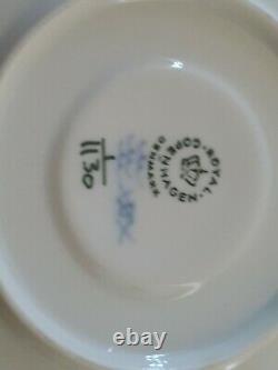 Royal Copenhagen #1130 Blue Fluted Full Lace One Tea Cup and One 6 inch Saucer
